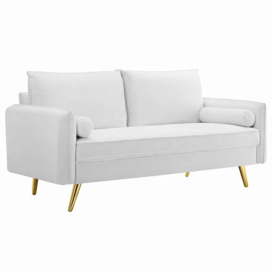 Sofas & Sectionals * | Lexmod Revive Performance Velvet Sofa, White