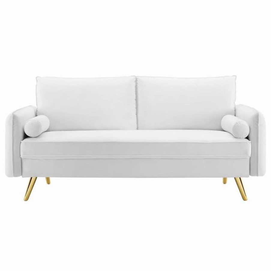 Sofas & Sectionals * | Lexmod Revive Performance Velvet Sofa, White