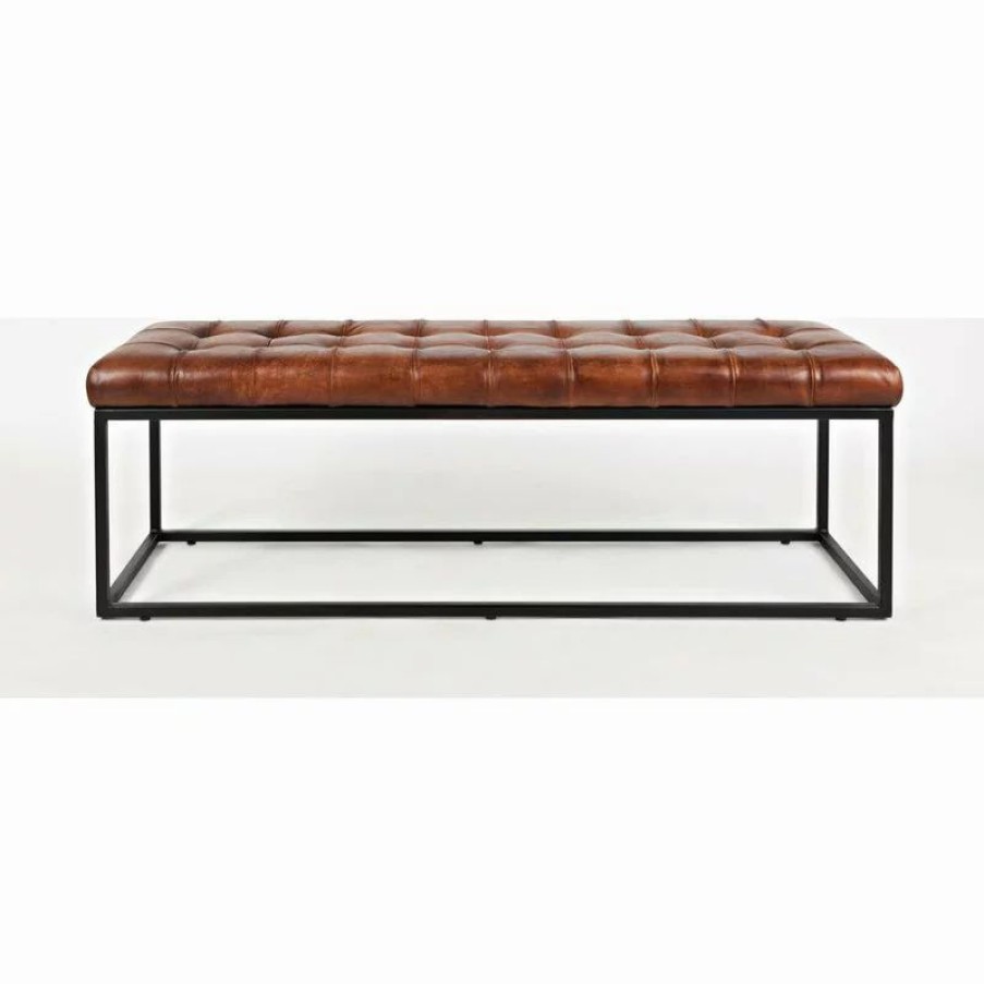 Footstools & Ottomans * | Jofran Global Archive Leather Ottoman Saddle