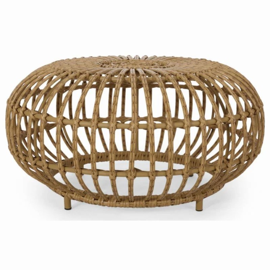 Coffee & Accent Tables * | Gdfstudio Whitetail Wicker Coffee Table