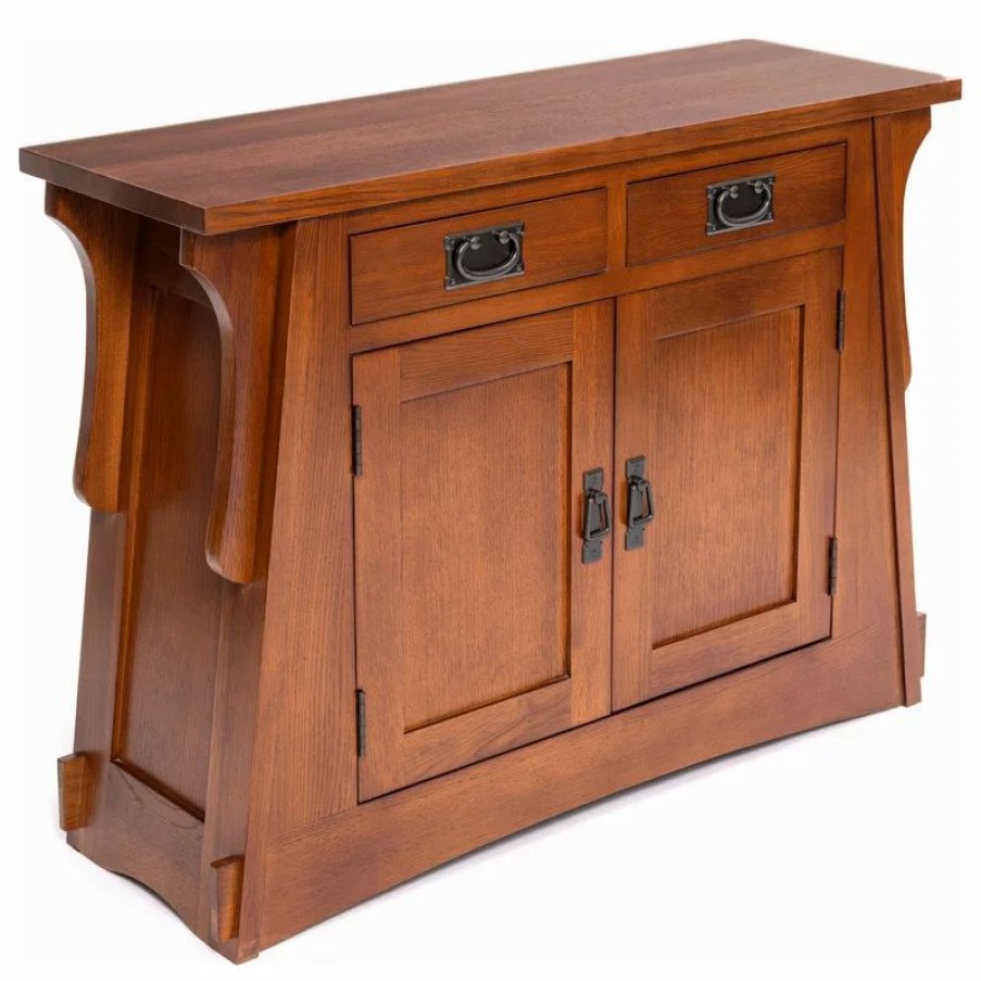 Console Tables * | Crafters And Weavers Arts And Crafts, Mission Crofter Style Entry Cabinet, English Oak