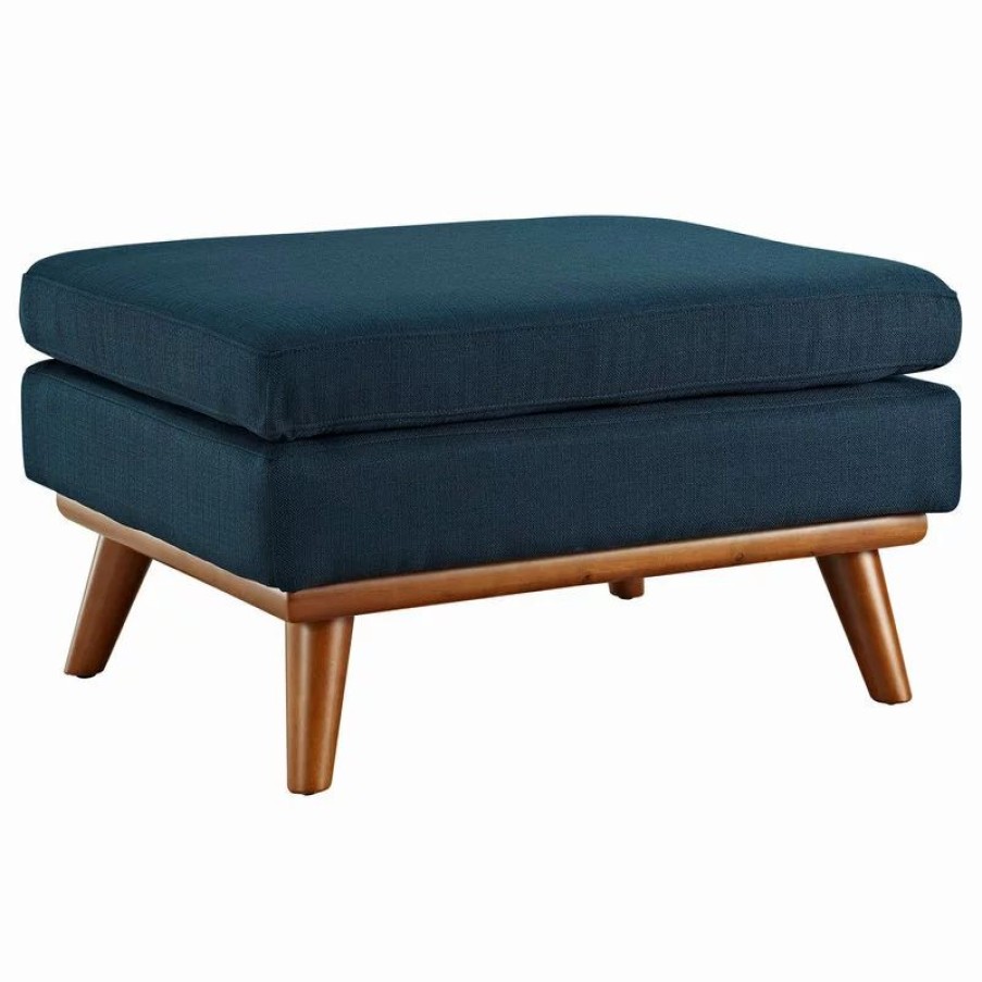Footstools & Ottomans * | Lexmod Engage Upholstered Fabric Ottoman, Azure