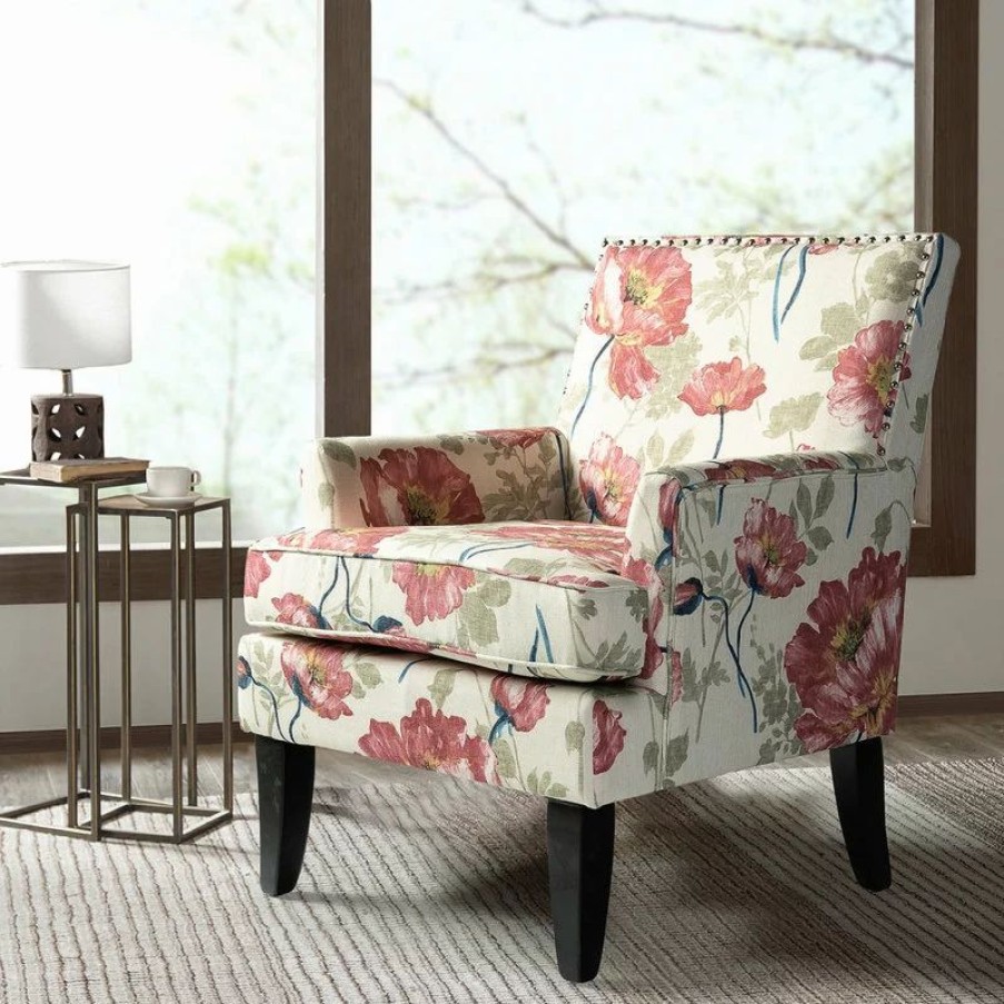 Chairs * | Karat Home Herrera Armchair, Pink Floral