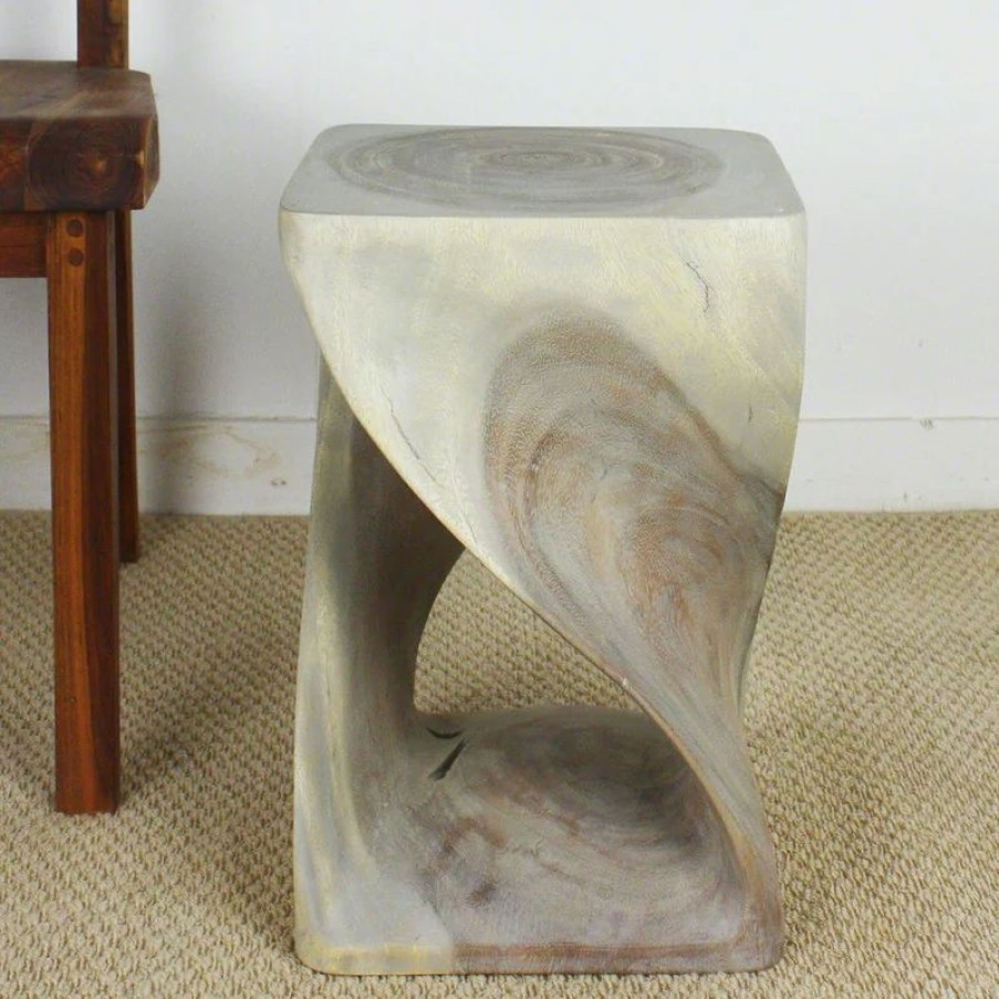 Coffee & Accent Tables * | Haussmann Inc Twist 10 X18 End Table, Gray