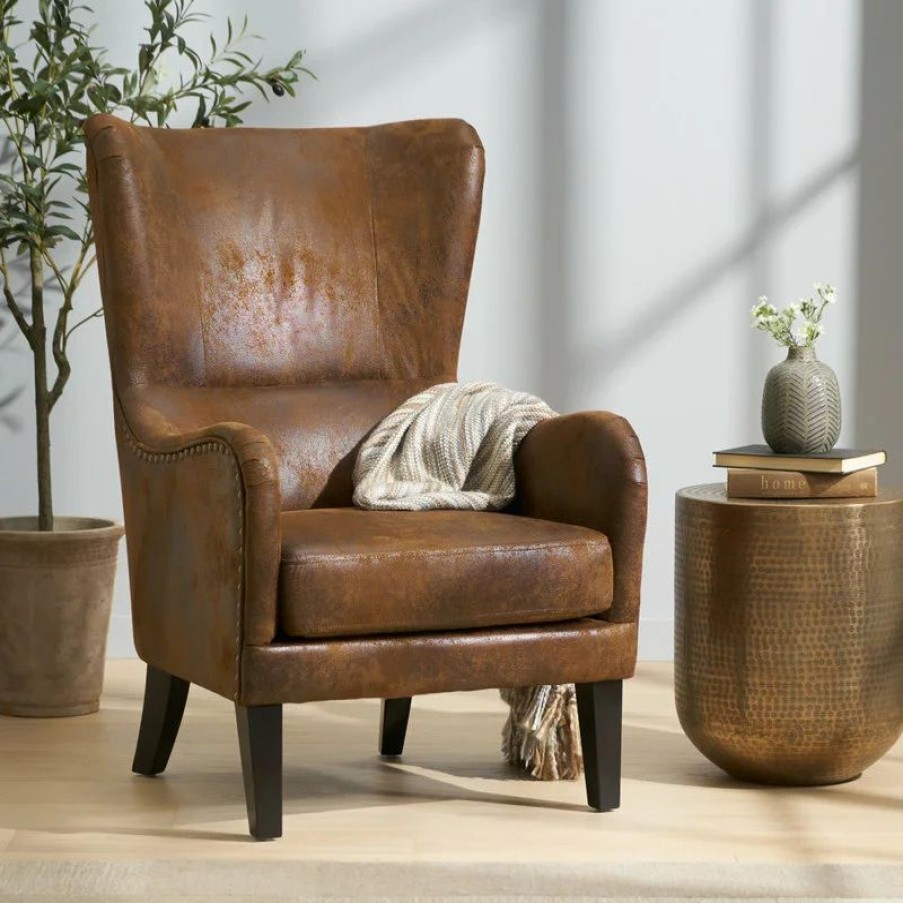 Chairs * | Gdfstudio Clarkson Wingback Arm Chair