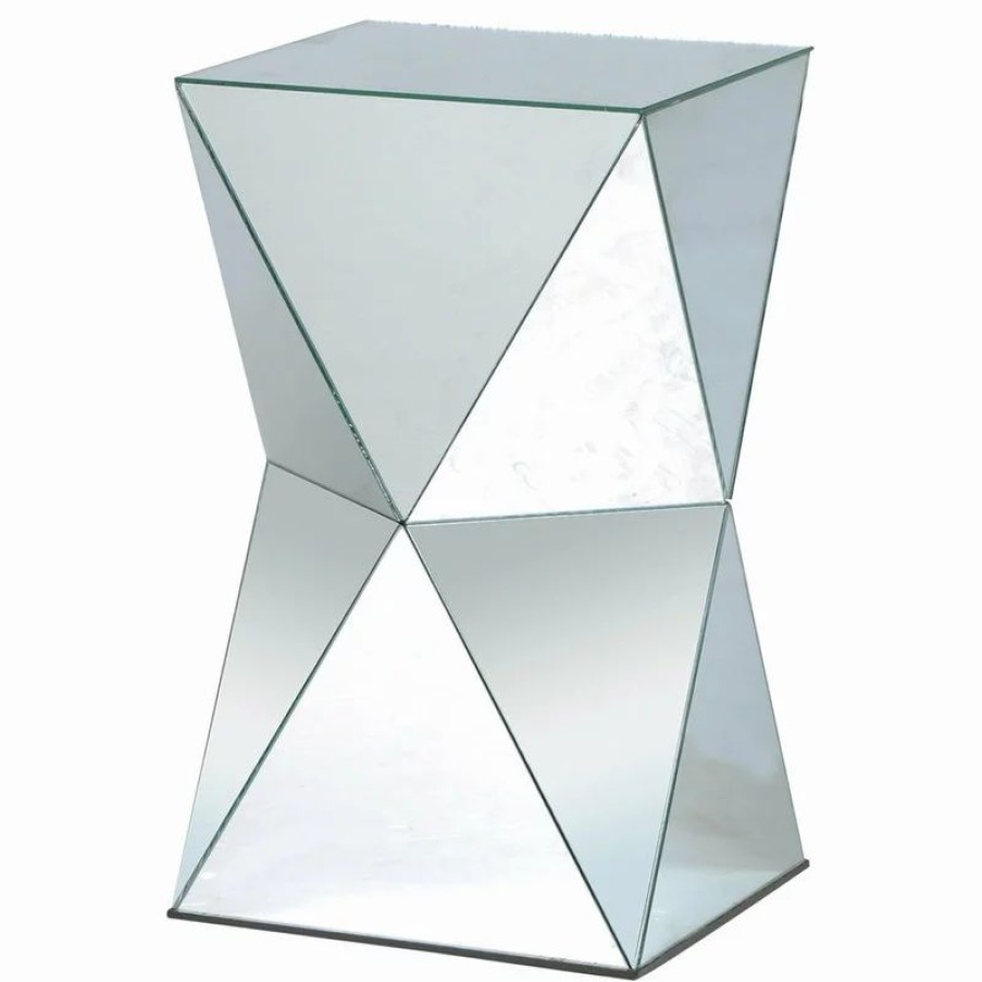Coffee & Accent Tables * | Stylecraft Home Collection Pedestal Table Crafted In Triangular Mirror