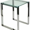 Coffee & Accent Tables * | Cortesi Home Remi Contemporary Square Glass End Table With Chrome Finish