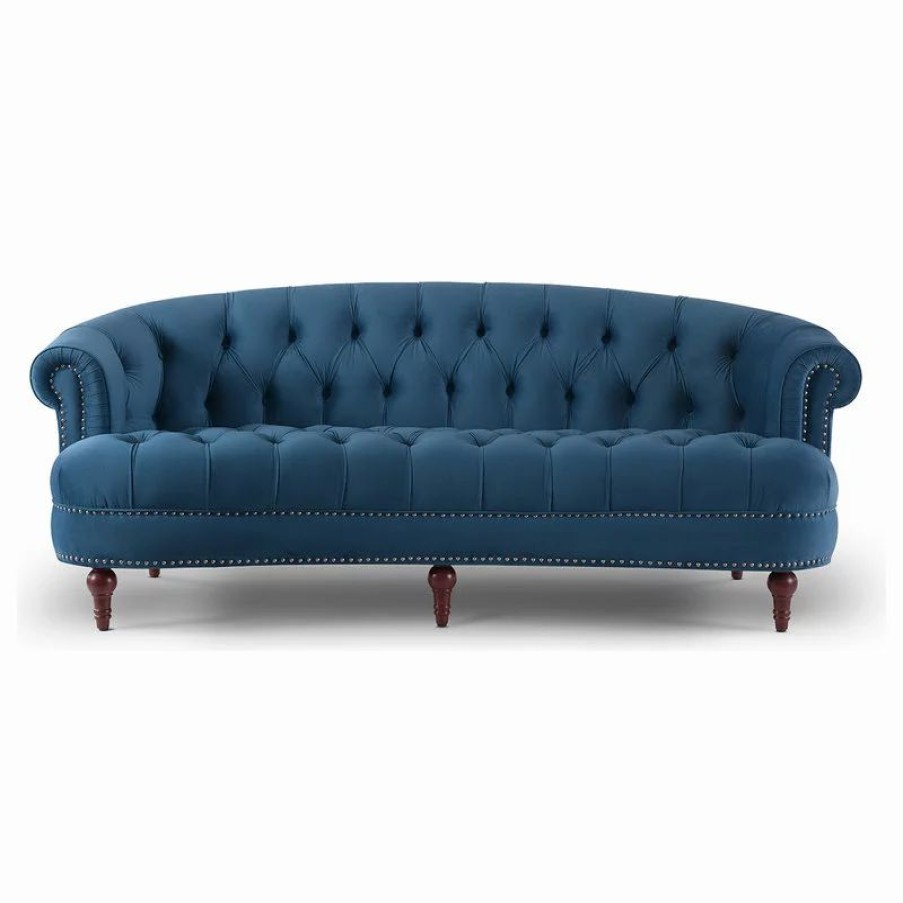 Sofas & Sectionals * | Jennifer Taylor Home La Rosa Victorian Chesterfield Tufted Sofa, Satin Teal Velvet