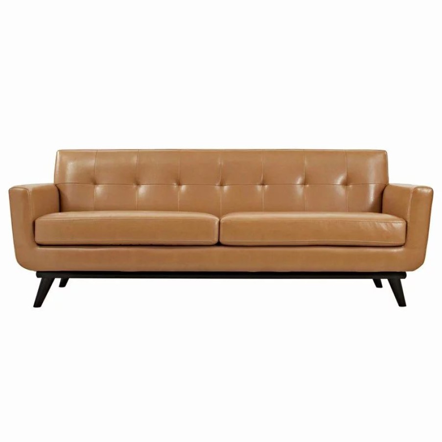 Sofas & Sectionals * | Lexmod Engage Bonded Leather Sofa, Tan