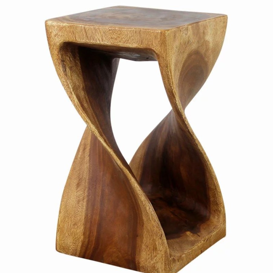 Coffee & Accent Tables * | Kammika Import Export Co., Ltd (Thailand) Haussmann Original Wood Twist Stool 12 X 12 X 20 In High Oak Oil