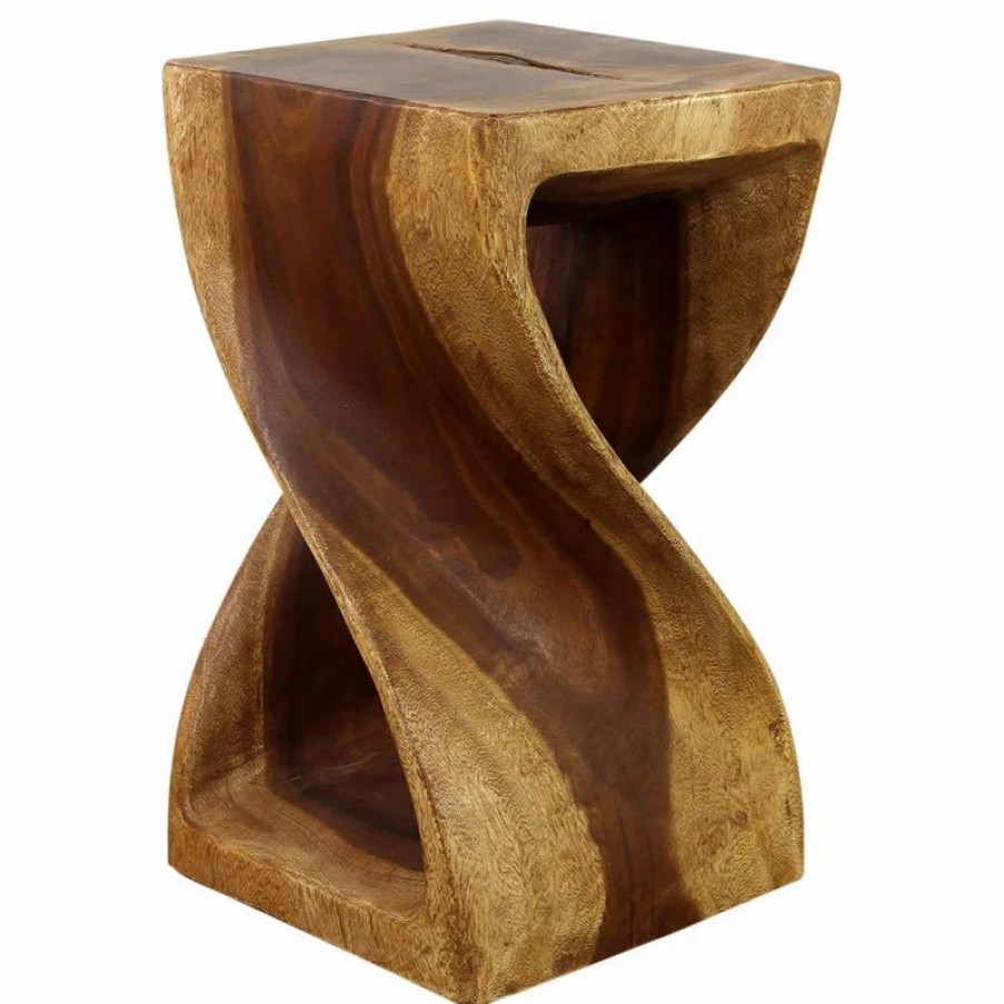 Coffee & Accent Tables * | Kammika Import Export Co., Ltd (Thailand) Haussmann Original Wood Twist Stool 12 X 12 X 20 In High Oak Oil