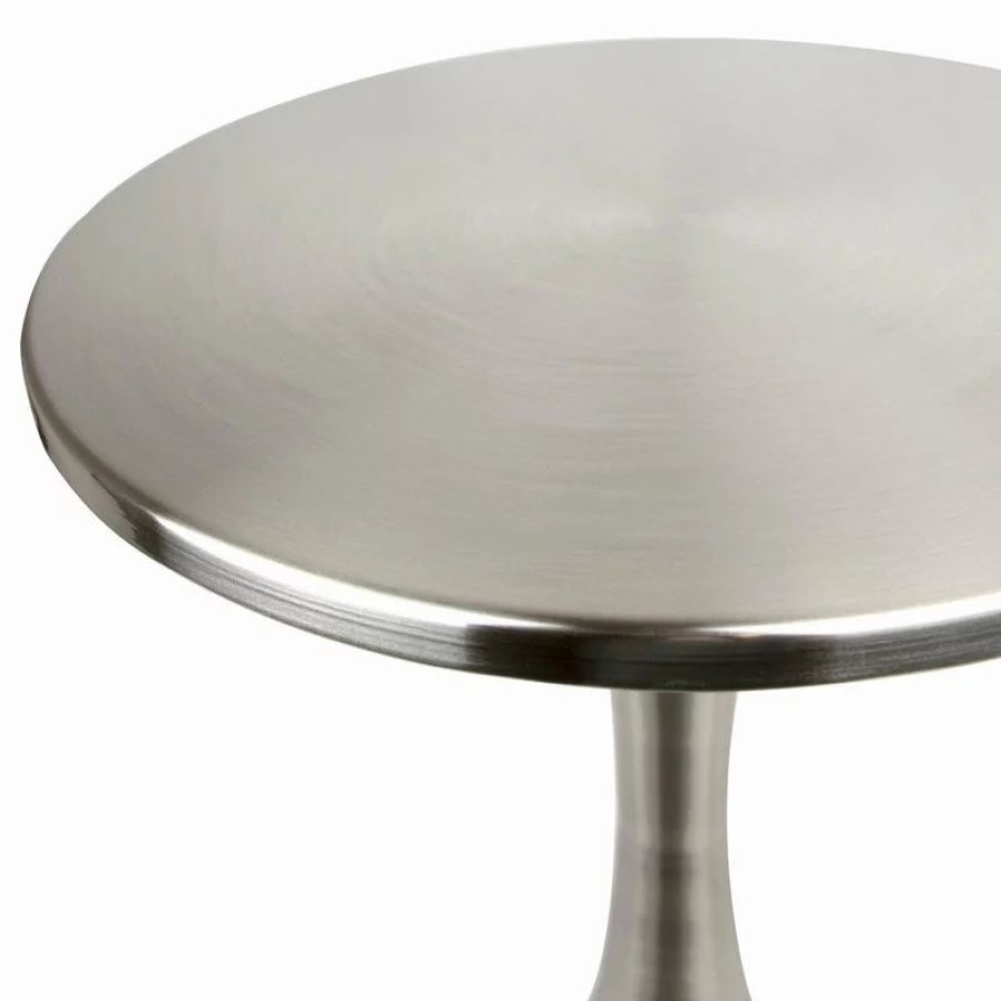 Coffee & Accent Tables * | Lumisource 24 H Round Metal Brushed Nickel Side Accent Table
