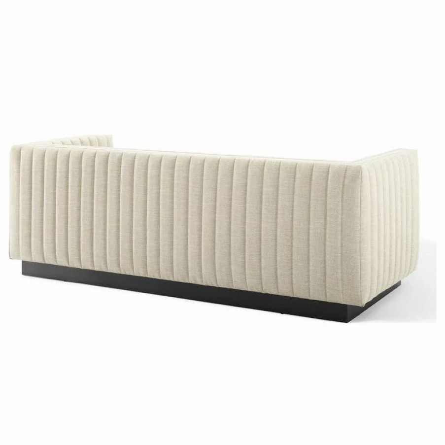 Sofas & Sectionals * | Lexmod Perception Tufted Upholstered Fabric Sofa, Beige