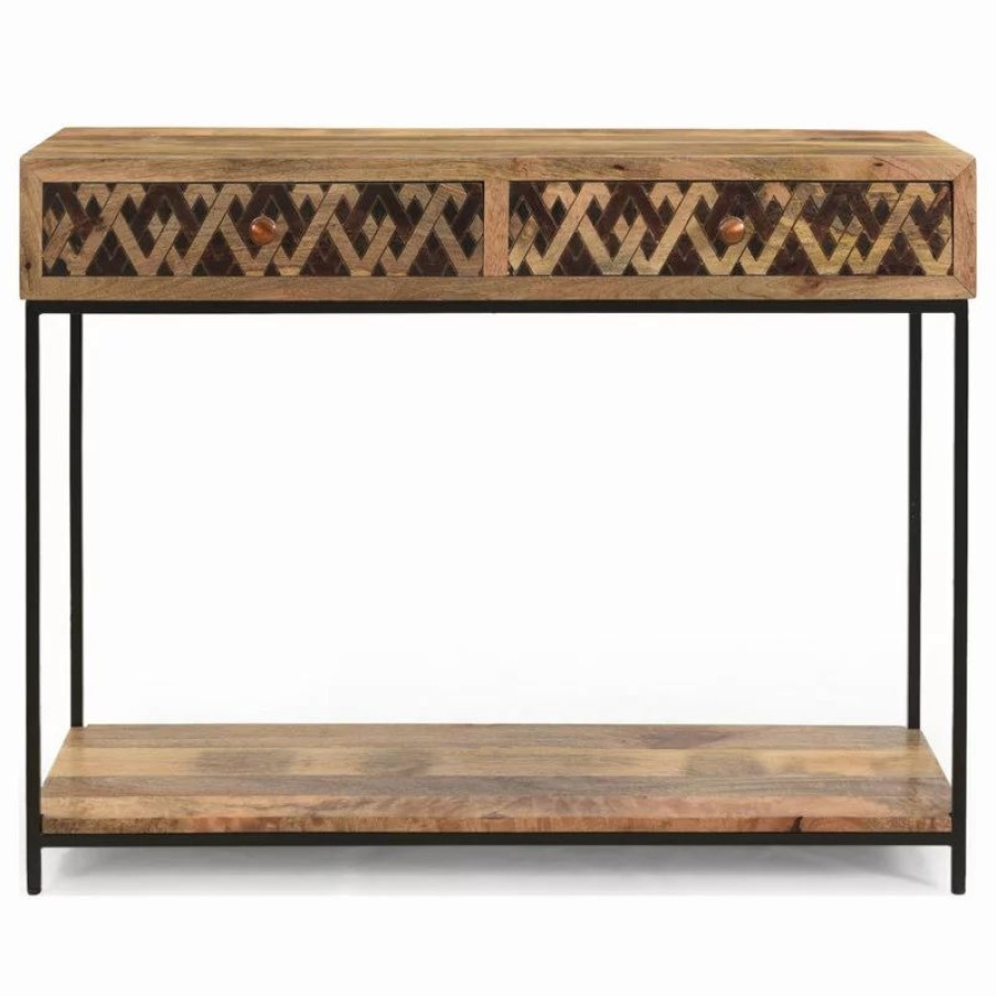 Console Tables * | Gdfstudio Adan Boho Handcrafted Mango Wood Console Table