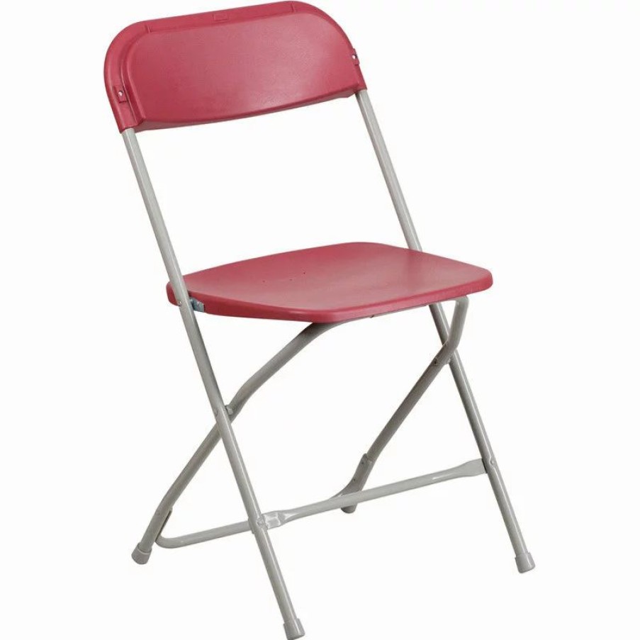 Chairs * | Flash Furniture Gray Folding Chair, Red