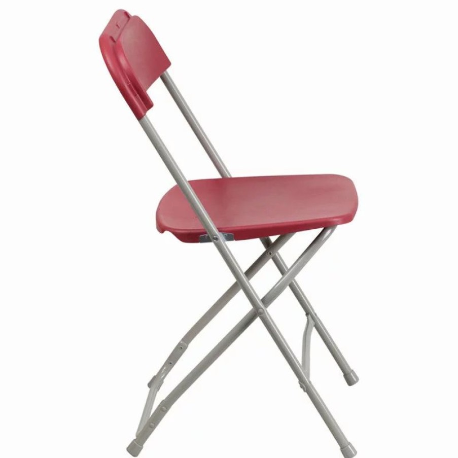 Chairs * | Flash Furniture Gray Folding Chair, Red