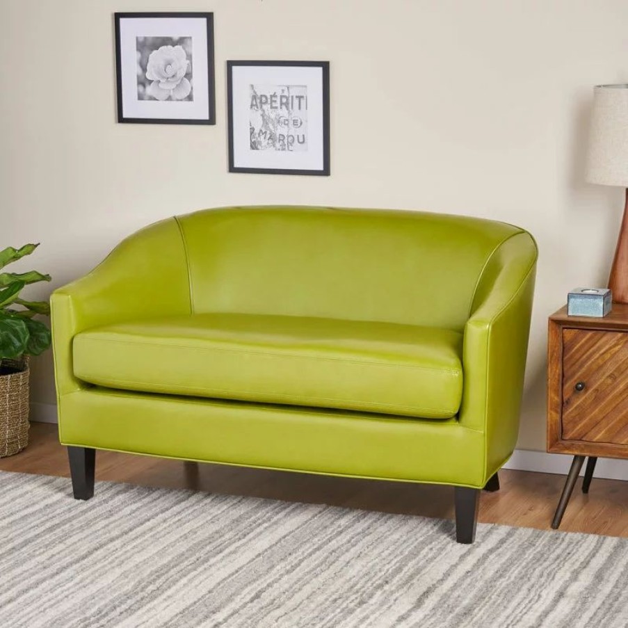 Sofas & Sectionals * | Gdfstudio Gdf Studio Isolde Modern Petite Loveseat, Green Leather