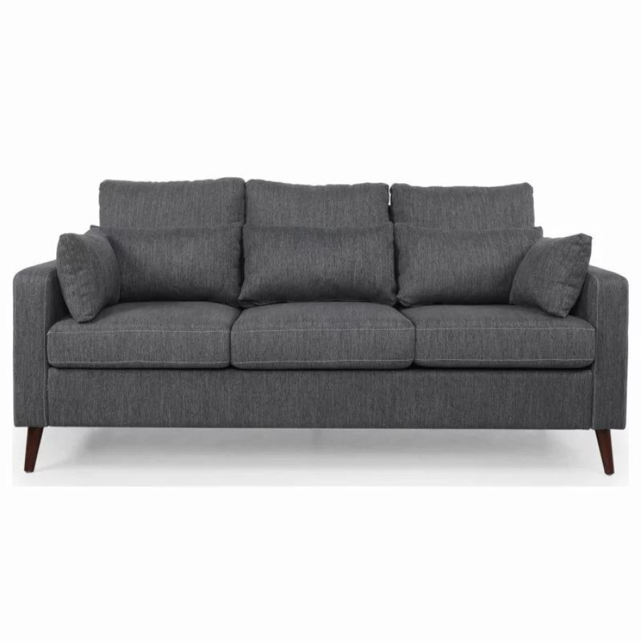 Sofas & Sectionals * | Gdfstudio Elleah Contemporary 3 Seater Fabric Sofa