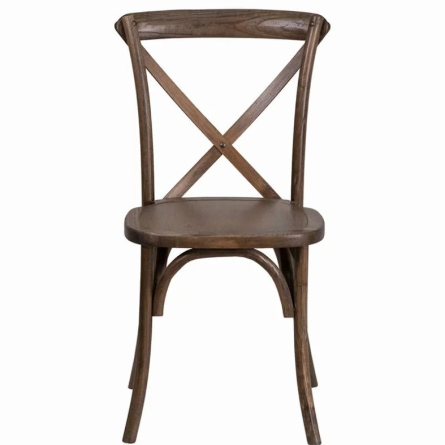 Chairs * | Flash Furniture Hercules Series Stackable Early American Wood Cross Back Chair