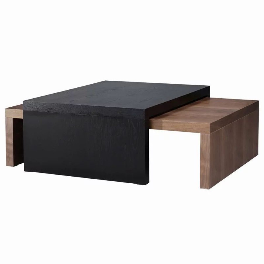 Coffee & Accent Tables * | Mandalay Home Furnishings, Inc. Evelyn Cocktail Table, Light Walnut + Ebony Oak