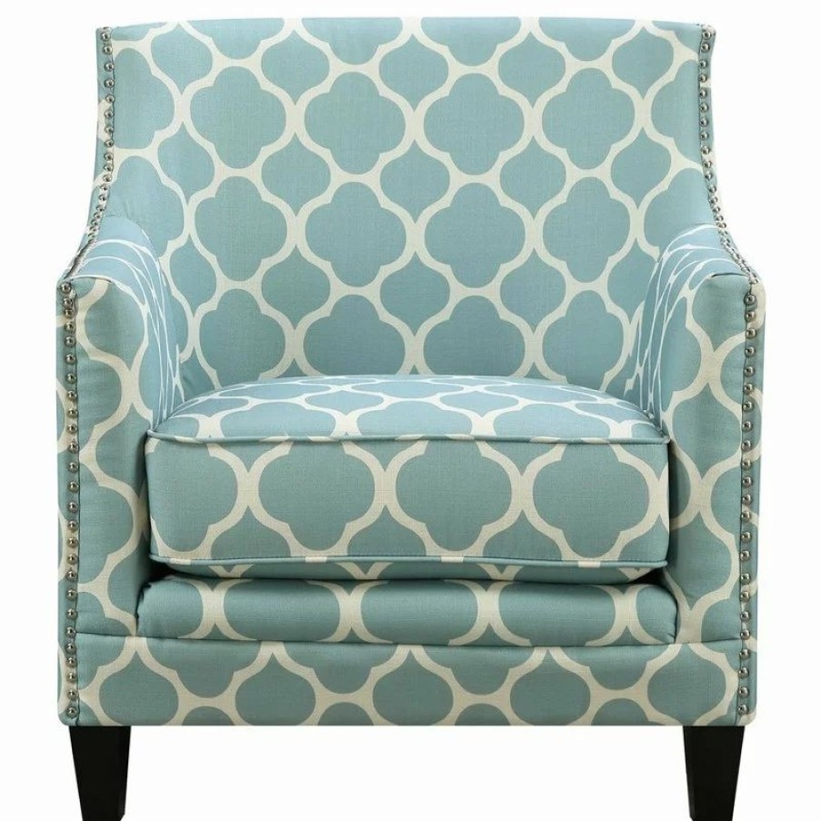 Chairs * | Picket House Deena Accent Chair, Dove, Aqua