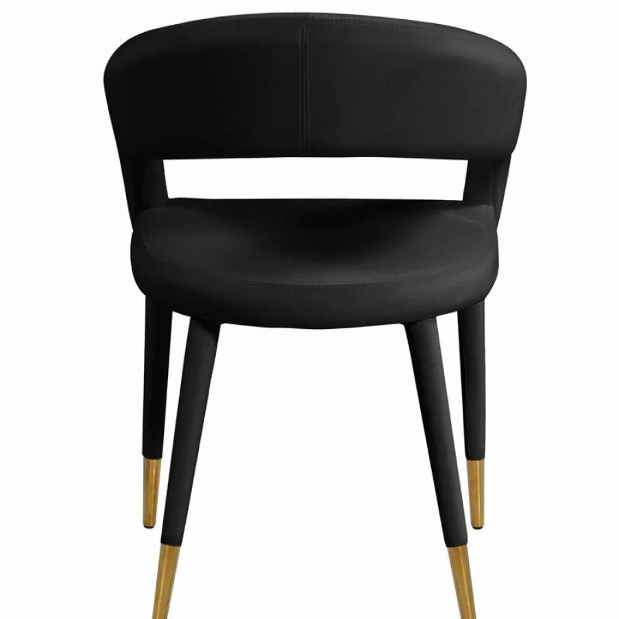 Chairs * | Meridian Furniture Destiny Dining Chair, Black, Velvet