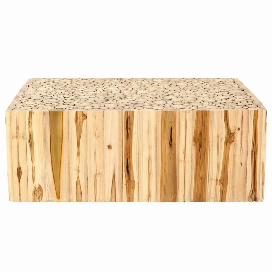 Coffee & Accent Tables * | East At Main'S Rowan Brown Rectangular Teakwood Coffee Table
