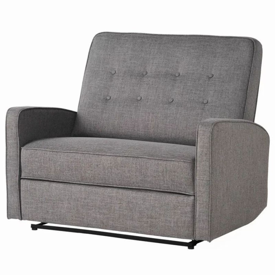 Sofas & Sectionals * | Gdfstudio Gdf Studio Callade Buttoned Fabric Reclining Loveseat, Gray