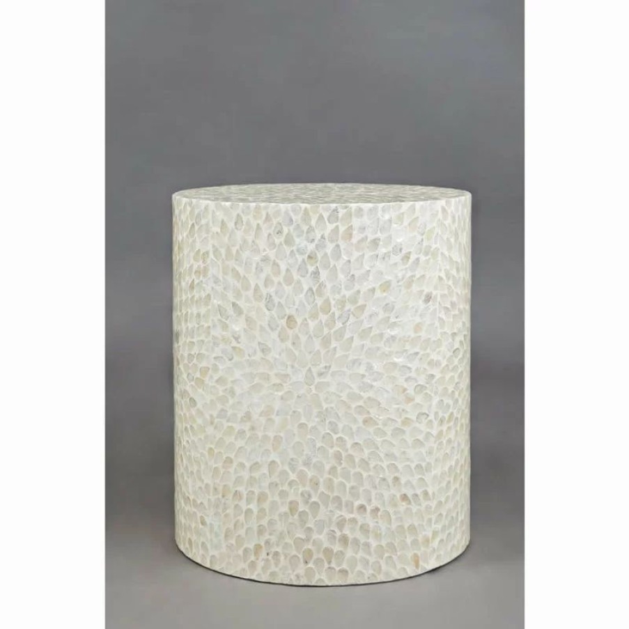 Coffee & Accent Tables * | Jofran Global Archive Round Capiz Accent Table, Natural