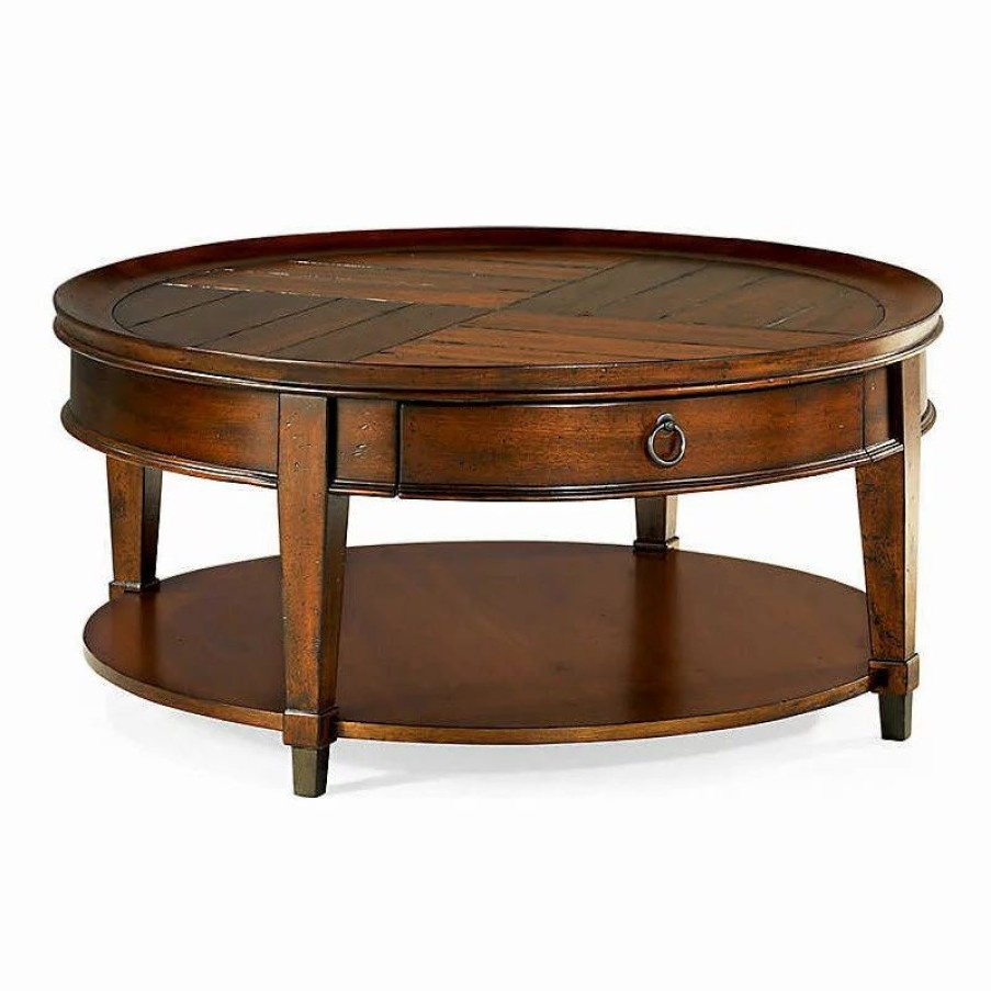 Coffee & Accent Tables * | Hammary Furniture Sunset Valley Round Cocktail Table By Hammary, Rich Mahogany