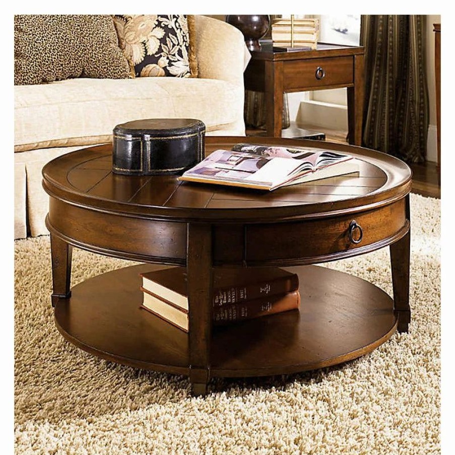 Coffee & Accent Tables * | Hammary Furniture Sunset Valley Round Cocktail Table By Hammary, Rich Mahogany