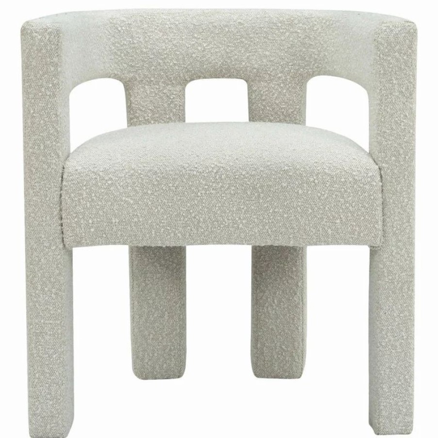 Chairs * | Mod The Camille Dining Chair, Boucle Fabric, Cream