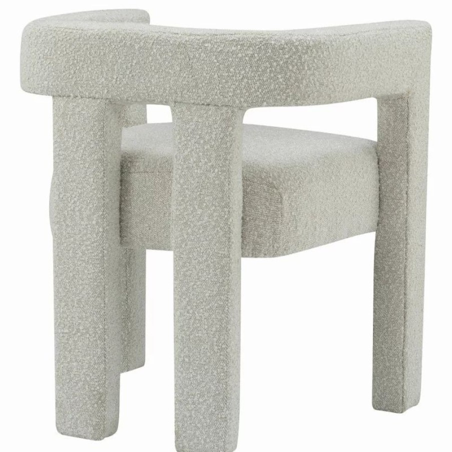 Chairs * | Mod The Camille Dining Chair, Boucle Fabric, Cream