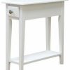 Coffee & Accent Tables * | Megahome Chair Side Table With Storage, Queen, White