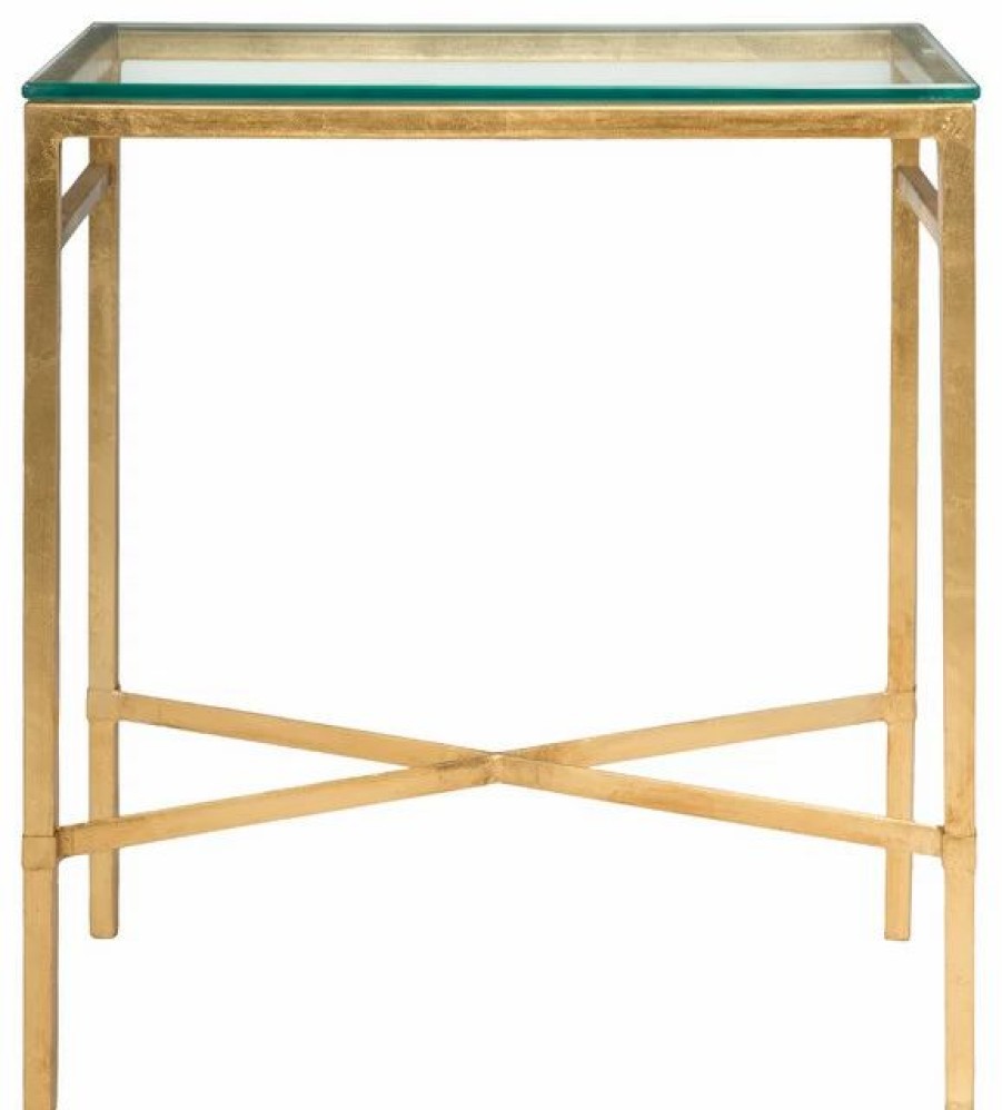 Coffee & Accent Tables * | Safavieh Viggo Chairside Table, Antique Gold
