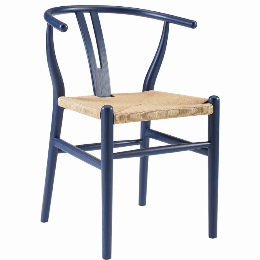 Chairs * | Lexmod Amish Dining Wood Side Chair, Midnight Blue