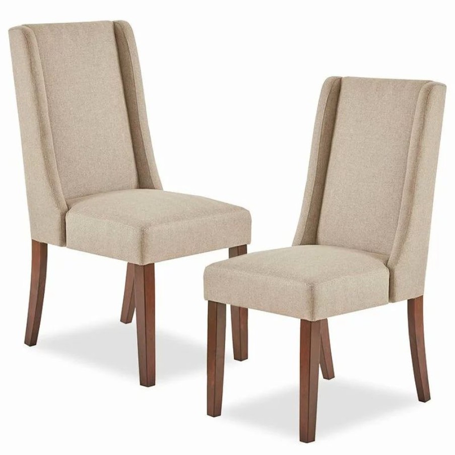 Chairs * | Olliix Madison Park Brody Wing Dining Chairs, Set Of 2, Taupe