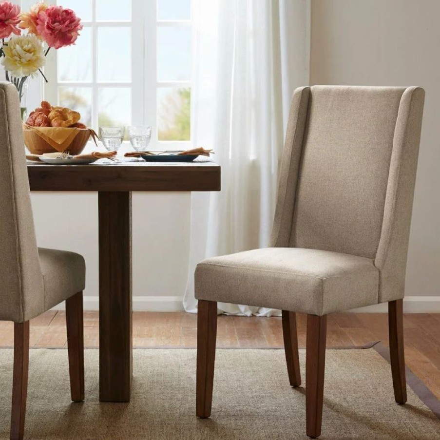 Chairs * | Olliix Madison Park Brody Wing Dining Chairs, Set Of 2, Taupe