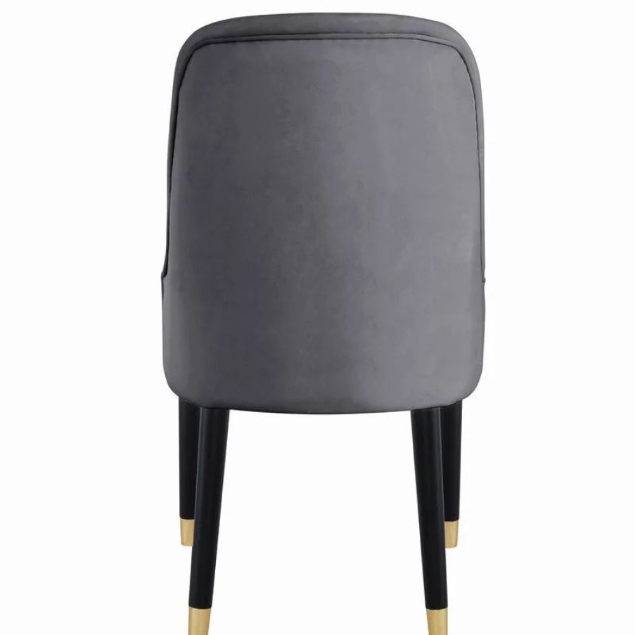 Chairs * | Mod The Maisie Dining Chair, Grey, Velvet, Set Of 2