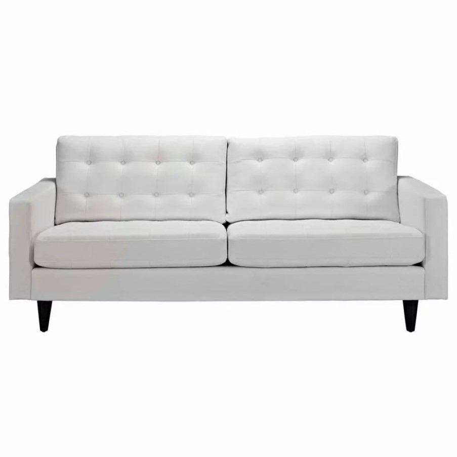 Sofas & Sectionals * | Lexmod Empress Bonded Leather Sofa, White