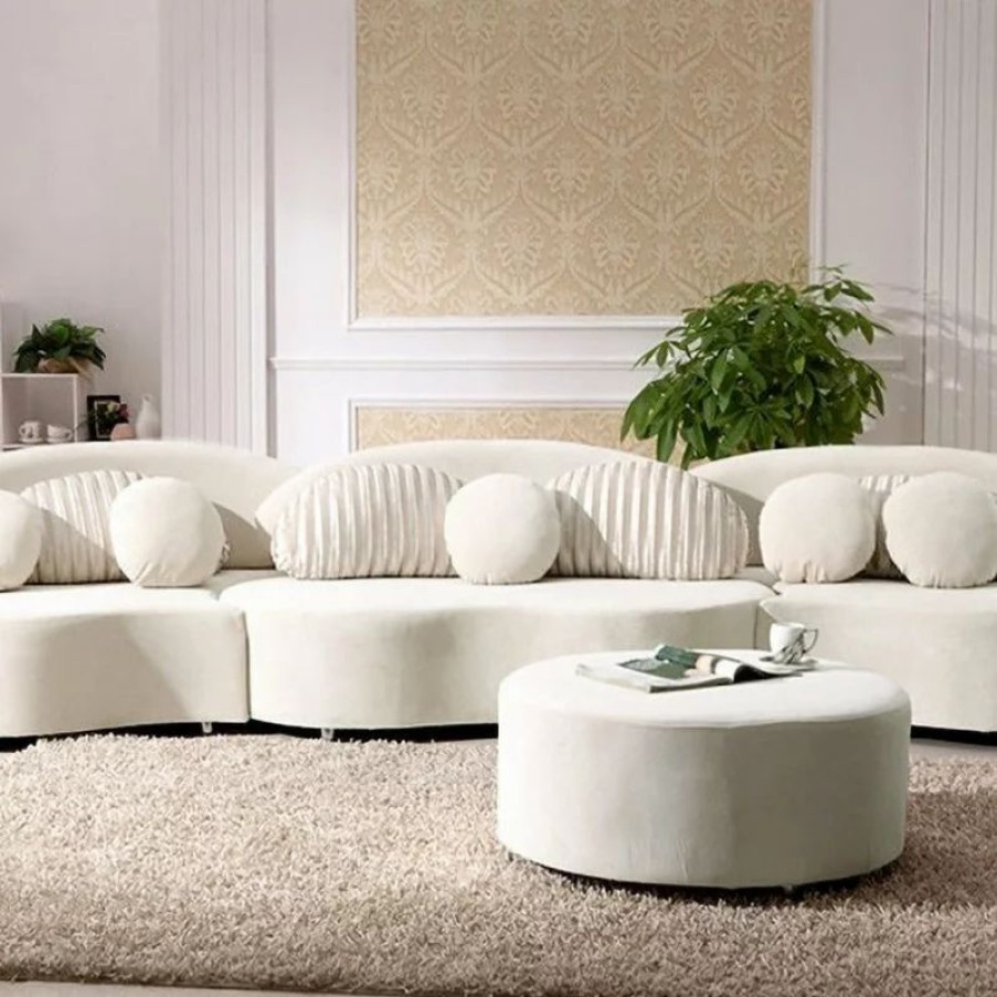 Sofas & Sectionals * | Homary Modern 7-Seat Modular Sofa Velvet Upholstered Modular Sofa With Ottoman & Pillow