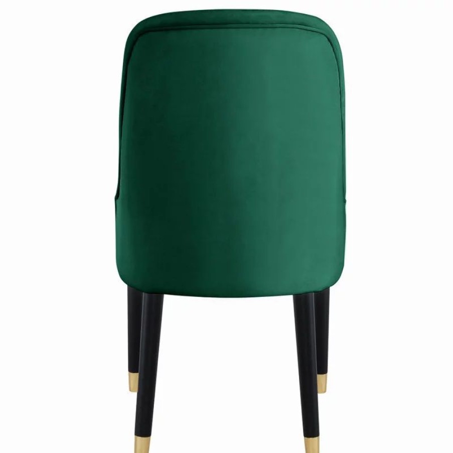 Chairs * | Mod The Maisie Dining Chair, Green, Velvet, Set Of 2