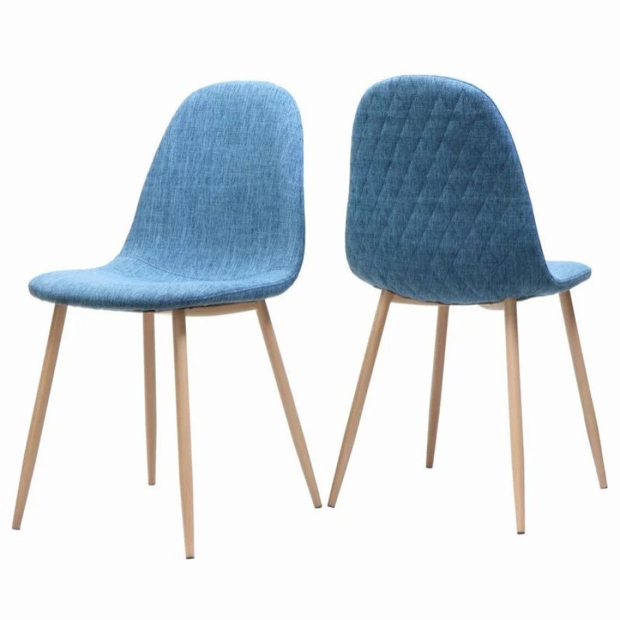 Chairs * | Gdfstudio Gdf Studio Camden Fabric Dining Chairs With Wood Finished Legs, Set Of 2