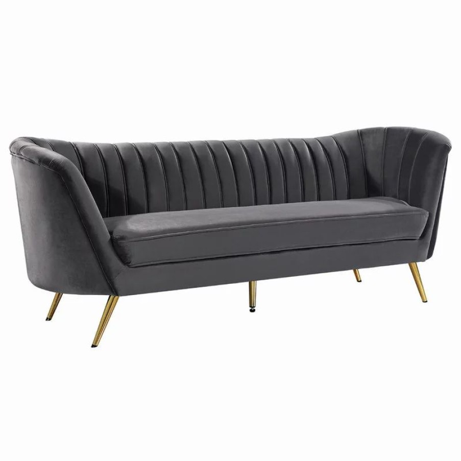 Sofas & Sectionals * | Meridian Furniture Margo Velvet Sofa, Gray