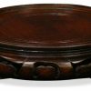 Coffee & Accent Tables * | China Furniture And Arts 5.5 Inch Dark Brown Round Chinese Wooden Stand